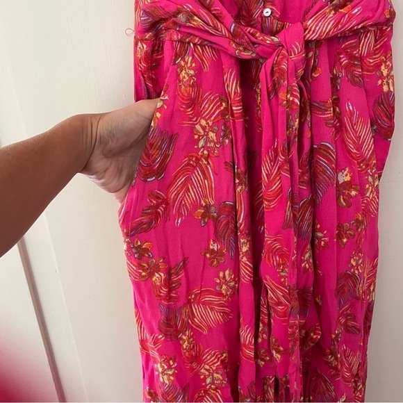 Free People Hot Pink Printed Hot Tropics Jumpsuit - Picture 6 of 16